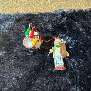 Vintage Wooden Golfer Figurine Set By Midwest Importers